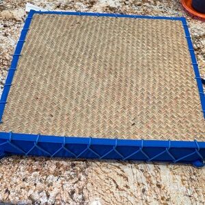 Kohl's Tan and Blue Woven Mat